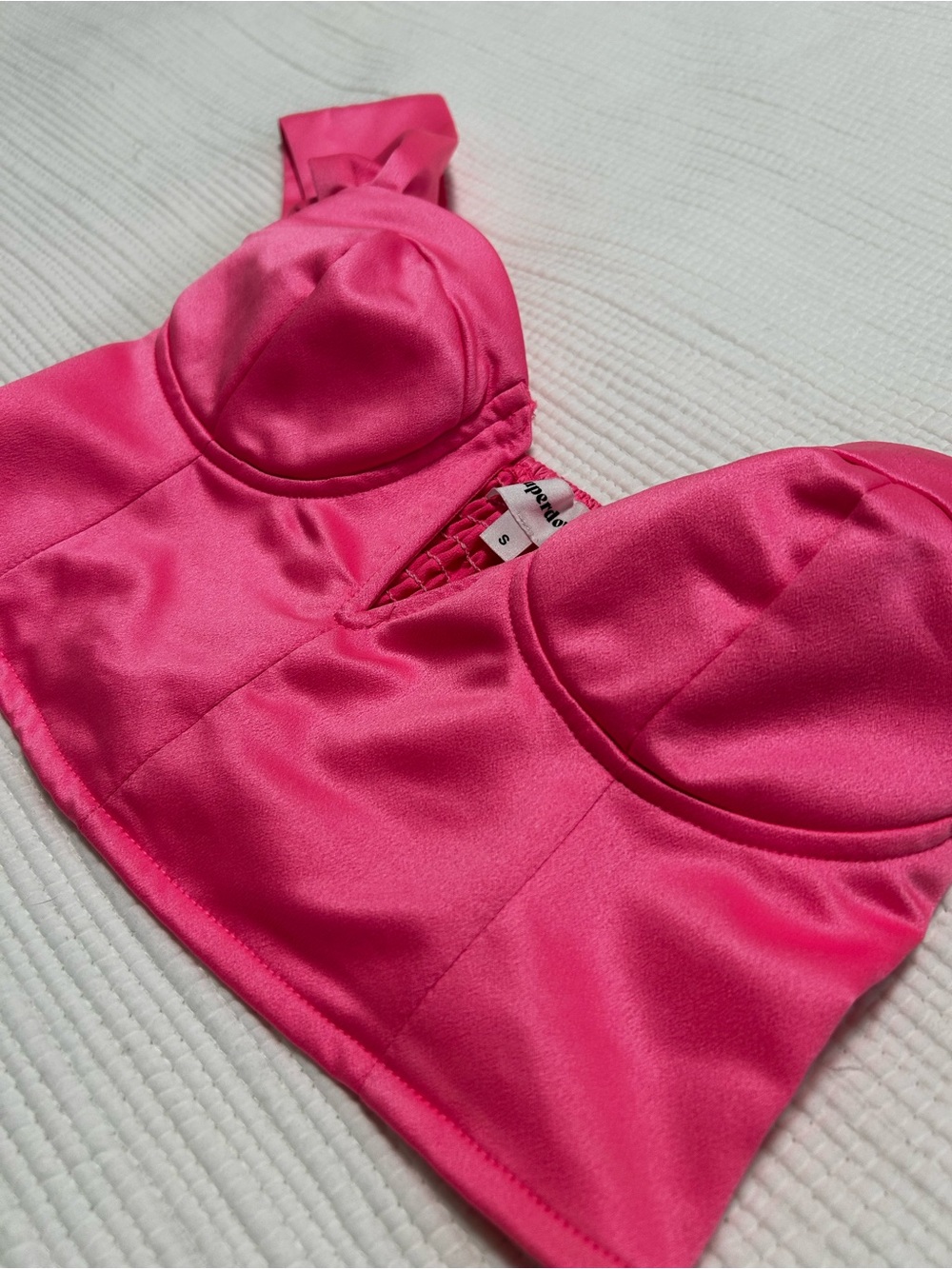 superdown Hot Pink Satin Longline Bustier
